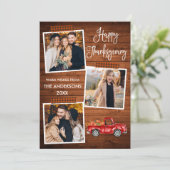 Kalligrafisches Kariertes Kunsthandwerk Erntedank Feiertagskarte (Stehend Vorderseite)