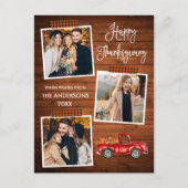 Kalligrafisches Kariertes Kunsthandwerk Erntedank Feiertagspostkarte (Vorderseite)