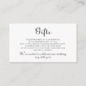 Kalligrafisches Minimalistisches Hochzeitsgeschenk Begleitkarte (Vorderseite)