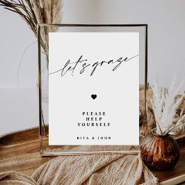 Kalligrafisches Minimalistisches Weidezeichen Poster