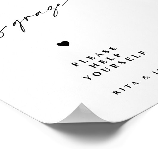 Kalligrafisches Minimalistisches Weidezeichen Poster (Ecke)