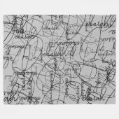 Kalligrafisches Muster schwarzer Signaturen auf Gr Fleecedecke (Vorderseite (Horizontal))