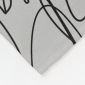 Kalligrafisches Muster schwarzer Signaturen auf Gr Fleecedecke (Ecke)