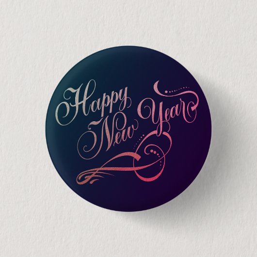 Kalligrafisches Neujahrsabzeichen 2026 Button (Vorderseite)