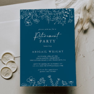 Kalligrafisches Party für das Ruhestand von Wildbl Einladung