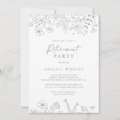 Kalligrafisches Party für die neutrale Wildblume Einladung (Vorderseite)