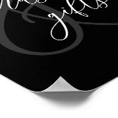 Kalligrafisches Party Schwarze Karten und Geschenk Poster (Ecke)