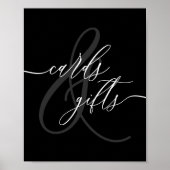 Kalligrafisches Party Schwarze Karten und Geschenk Poster (Vorne)