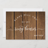 Kalligrafisches rustikales Holz, Seien Sie meine R Mitteilungskarte (Vorderseite)