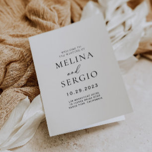 Kalligrafisches Schwarz-Weiß-Hochzeitsprogramm Programm