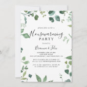 Kalligrafisches Skript Foliage Housewarming Party Einladung (Vorderseite)