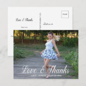 Kalligrafisches Skript | Foto Abschluss Vielen Dan Postkarte (Vorne/Hinten)