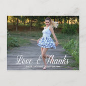 Kalligrafisches Skript | Foto Abschluss Vielen Dan Postkarte (Vorderseite)