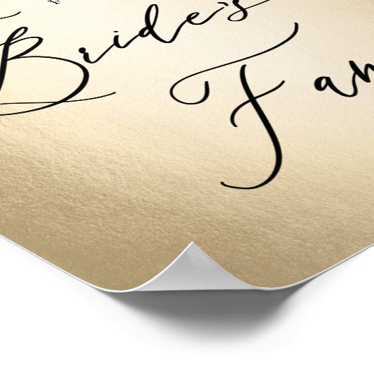 Kalligrafisches Skript für das Zeichen der Braut Poster (Ecke)