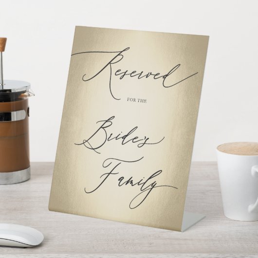 Kalligrafisches Skript für die Hochzeit von Braut Sockelschild (In SItu)