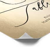 Kalligrafisches Skript Gold Kid's Table Wedding Si Poster (Ecke)