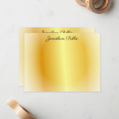 Kalligrafisches Skript Gold und weißer, eleganter Mitteilungskarte (Vorderseite/Rückseite Beispiel)