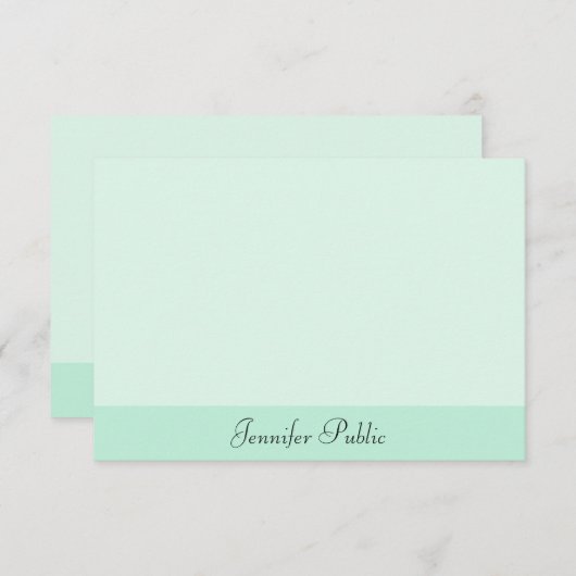 Kalligrafisches Skript-Grüne Vorlage Elegant (Vorne/Hinten)