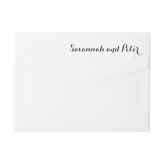 Kalligrafisches Skript Hochzeitrücksendesiegel (Rückseite)