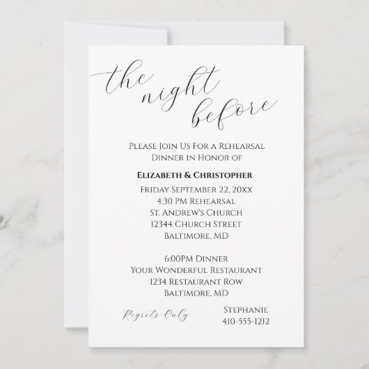 Kalligrafisches Skript Minimalistische Hochzeitssz Einladung (Vorderseite)