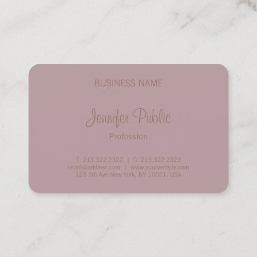 Kalligrafisches Skript Moderne Monogramm-Vorlage Visitenkarte (Rückseite)