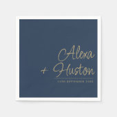 Kalligrafisches Skript Personalisierte Hochzeitssz Serviette (Vorderseite)