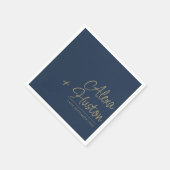 Kalligrafisches Skript Personalisierte Hochzeitssz Serviette (Ecke)