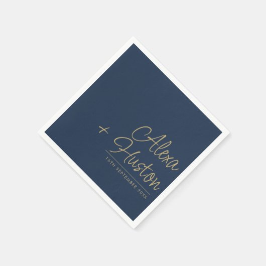 Kalligrafisches Skript Personalisierte Hochzeitssz Serviette (Ecke)