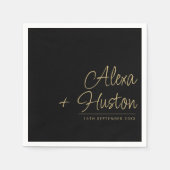 Kalligrafisches Skript Personalisierte Hochzeitssz Serviette (Vorderseite)