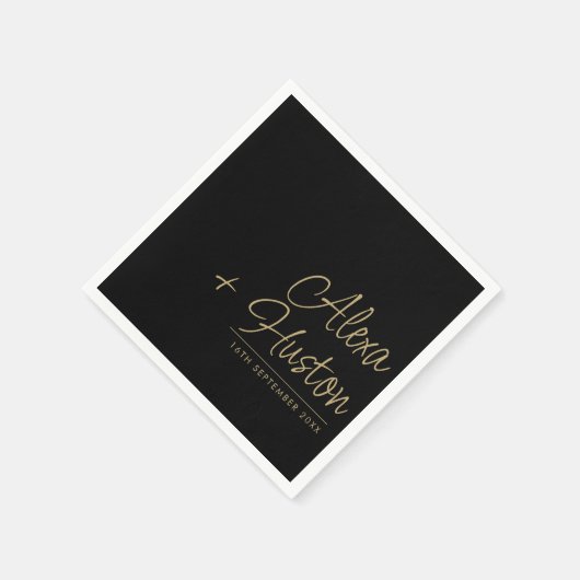 Kalligrafisches Skript Personalisierte Hochzeitssz Serviette (Ecke)