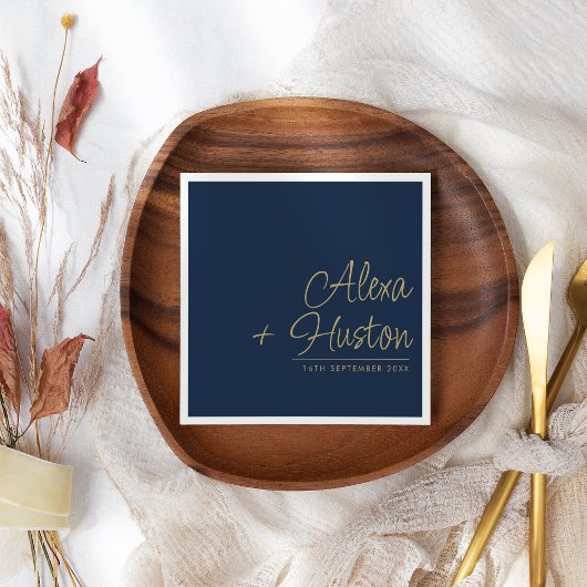 Kalligrafisches Skript Personalisierte Hochzeitssz Serviette