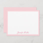 Kalligrafisches Skript rosa Rand Weiße Vorlage Fla (Vorne/Hinten)