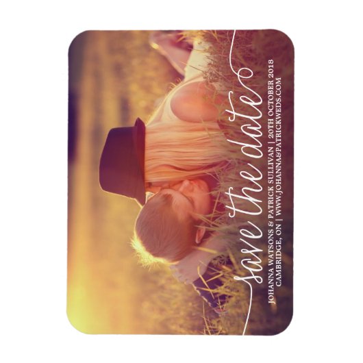 Kalligrafisches Skript Speichern des Datumsmagazin Magnet (Vertikal)