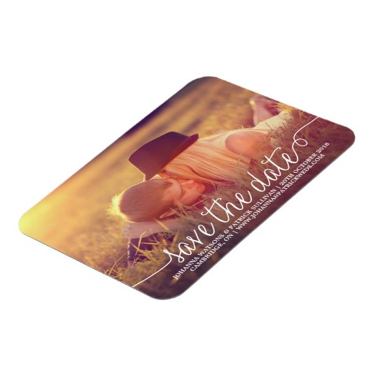 Kalligrafisches Skript Speichern des Datumsmagazin Magnet (Linke Seite)