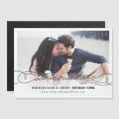 Kalligrafisches Skript Speichern Sie die Datumsmag Magneteinladung (Vorne/Hinten)