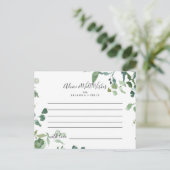 Kalligrafisches Skriptblatt Hochzeitsratenkarte Postkarte (Stehend Vorderseite)