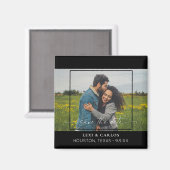 Kalligraphie 2 Foto Mod & Save the Date Magnet (Vorderseite/Rückseite)