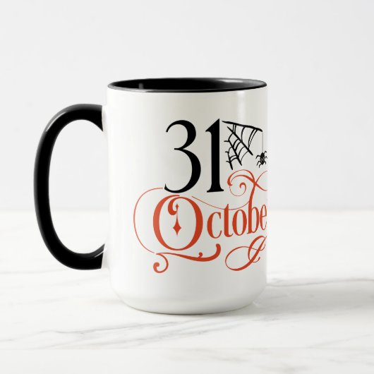 Kalligraphie 31 Oktober Spider Hallowen Tasse (Links)