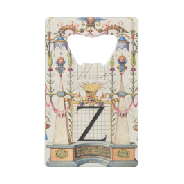 KALLIGRAPHIE ANTIQUE ALPHABET Z GELDBEUTEL FLASCHENÖFFNER