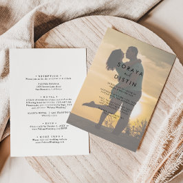 Kalligraphie Back & Front-Foto-Hochzeit Einladung