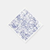 Kalligraphie Blaue Signaturen Serviette (Ecke)