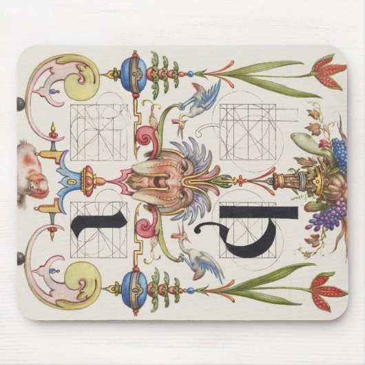 KALLIGRAPHIE BOTANISCHER BRIEF I HOEFNAGEL ALPHABE MOUSEPAD (Vorne)