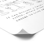 Kalligraphie-Bow trinkt Bar Raffle-Zeichen Poster (Ecke)