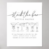 Kalligraphie-Bow trinkt Bar Raffle-Zeichen Poster (Vorne)