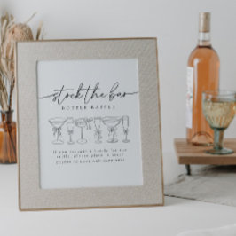 Kalligraphie-Bow trinkt Bar Raffle-Zeichen Poster