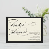 {Kalligraphie}-Brautparty Einladung (Stehend Vorderseite)