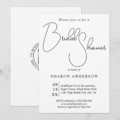 Kalligraphie-Brautparty Einladung (Vorne/Hinten)