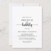 Kalligraphie-Brunch und Bubbly-Brautparty Einladung (Vorderseite)