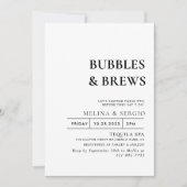 Kalligraphie-Bubbles & Brews-Brautparty Einladung (Vorderseite)