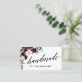 Kalligraphie-Burgunder-Aquarell-mit Visitenkarte (Stehend Vorderseite)